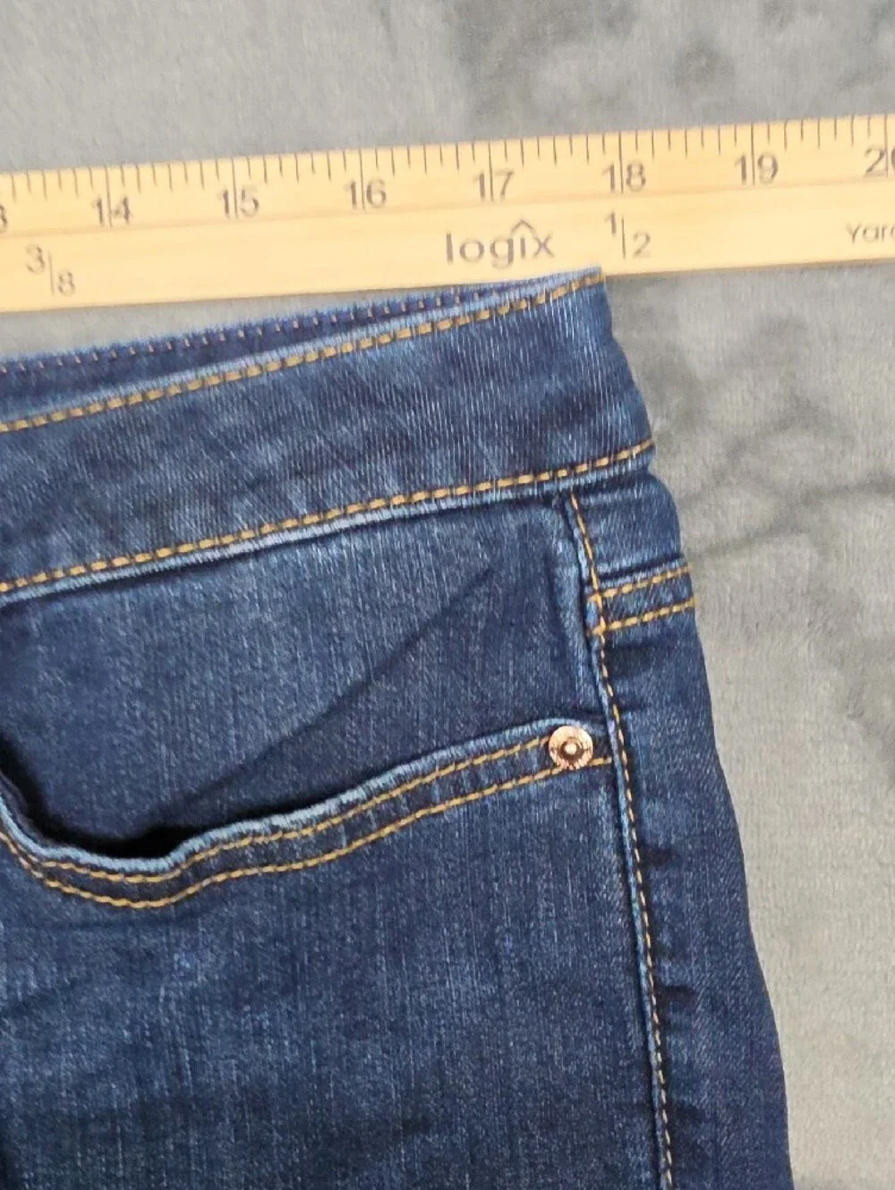 Seven7 Womens 14 Dark Wash Denim Bermuda Shorts Long Length Classic Jeans